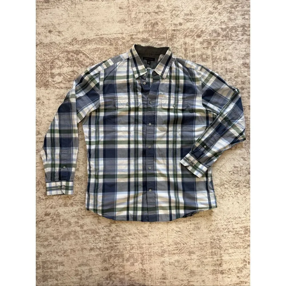 Banana Republic Men's Plaid Cotton Long Sleeve Button-up Shirt Multicolor XL